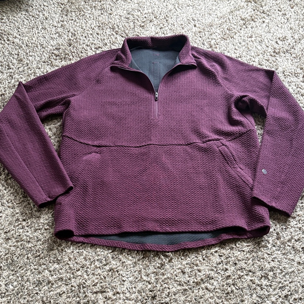 Lululemon At Ease Half-Zip Heathered Cassis / Black size M